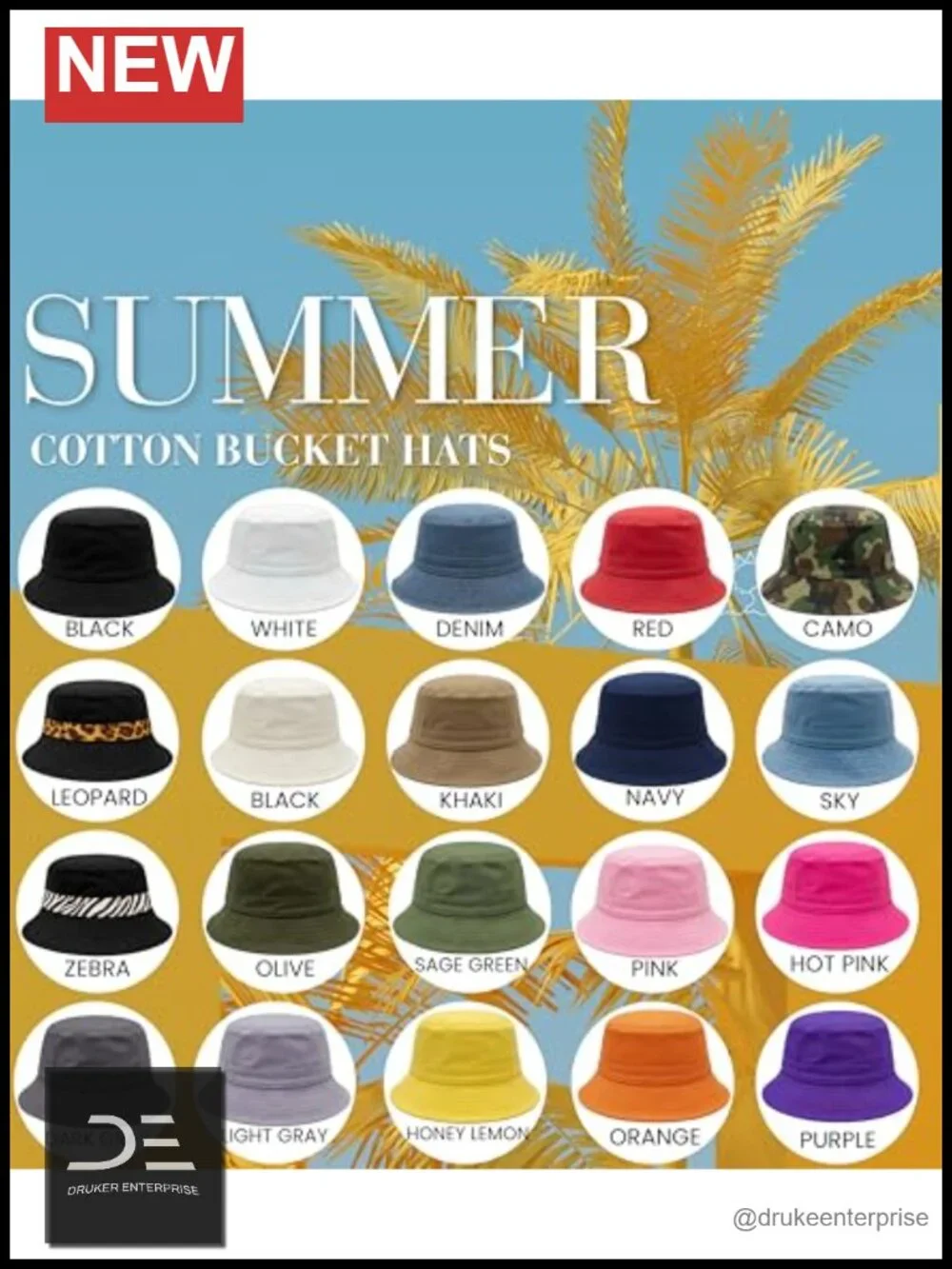 Premium Cotton Bucket Hat – Adjustable, Lightweight UPF 50+ Sun Hat for Travel